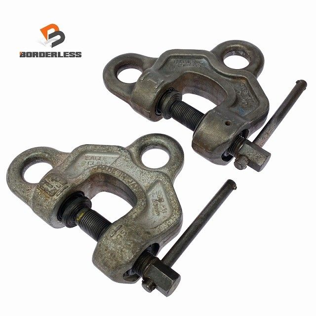 ☆中古品2個セット☆EAGLE CLAMP イーグルクランプ ねじ式全方向クランプ SBB-1t 荷重1ton 鉄鋼用 スクリュークランプ 吊りクランプ131162