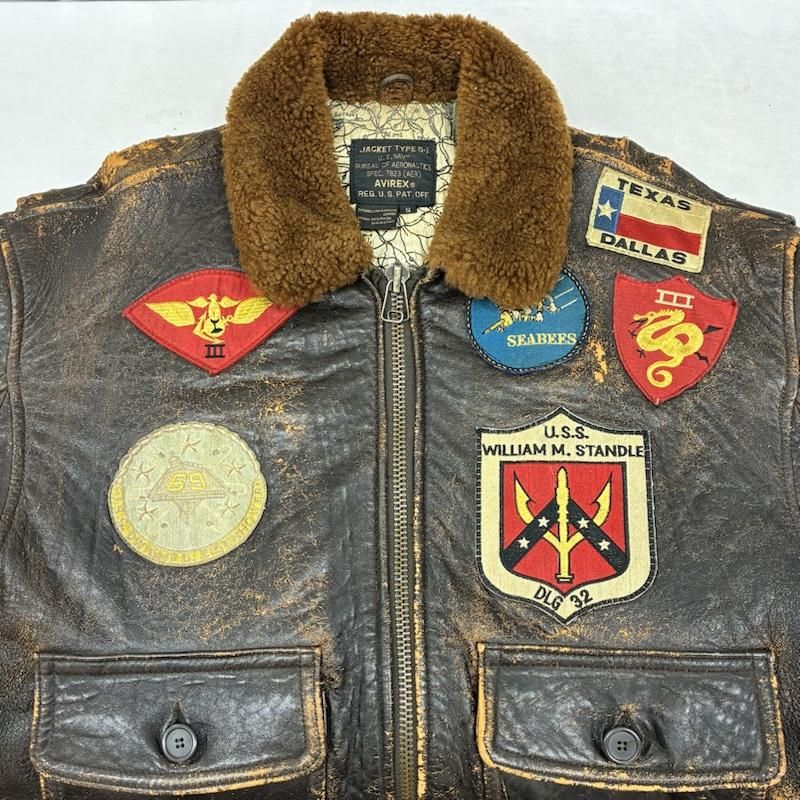 アヴィレックス G-1 トップガン TOP GUN フルデコ ワッペン 襟ボア