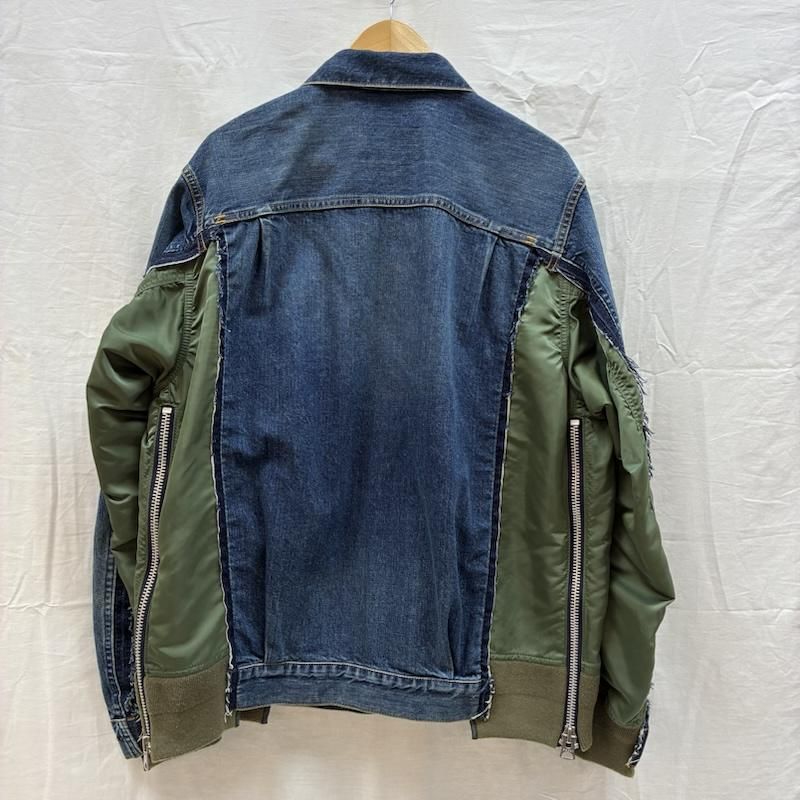 サカイ 21AW Denim × MA-1 Jacket デニム ナイロン ドッキング 再構築
