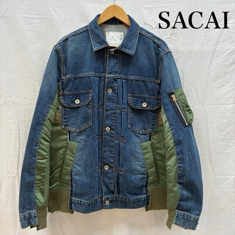 サカイ 21AW Denim × MA-1 Jacket デニム ナイロン ドッキング 再構築
