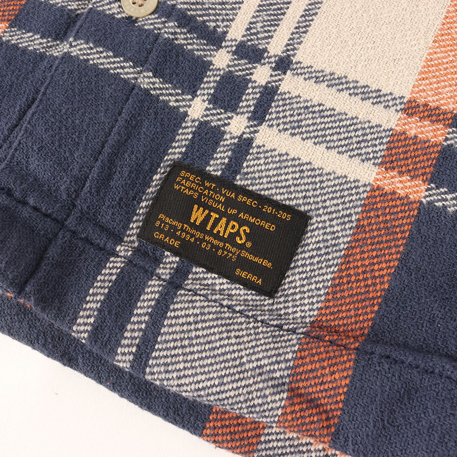 美品】WTAPS ダブルタップス シャツ ネイビー オレンジ サイズ:S