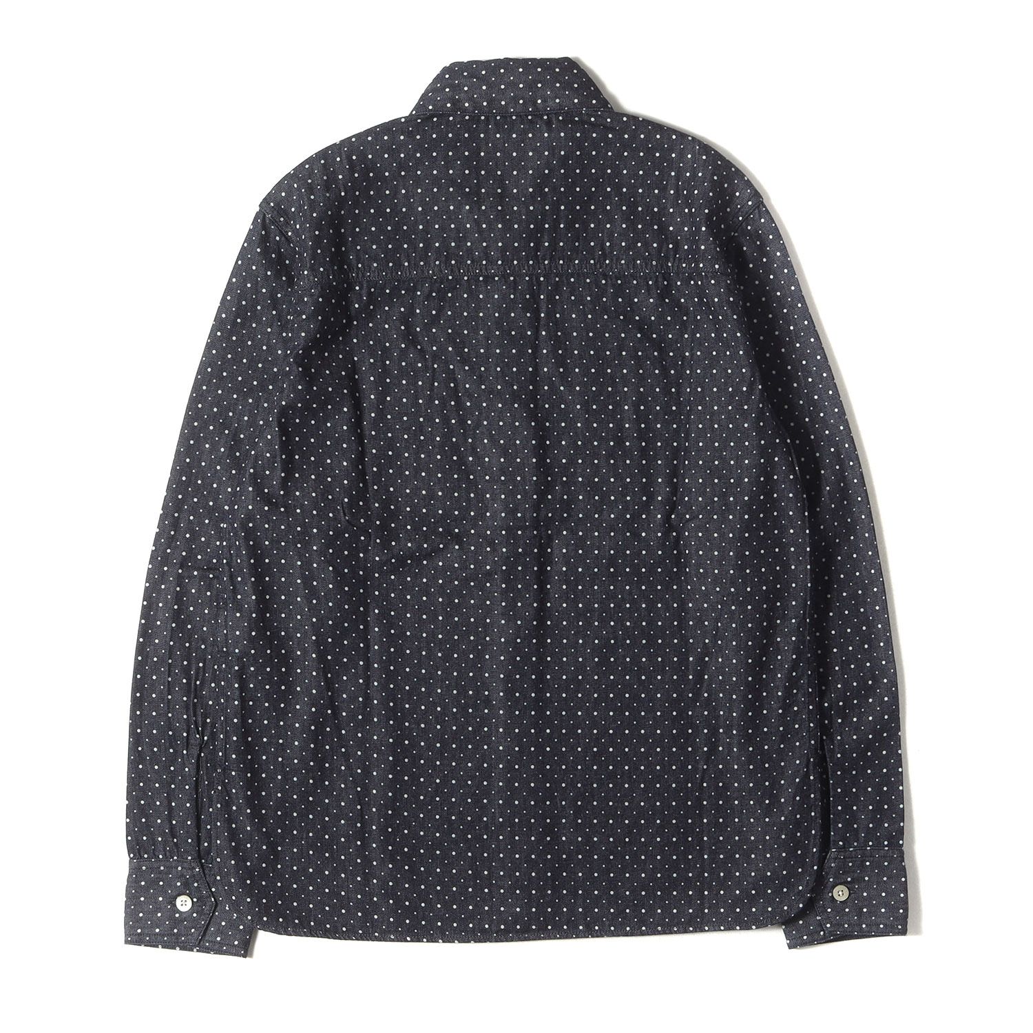 美品】WTAPS ダブルタップス シャツ インディゴ サイズ:S ドット柄
