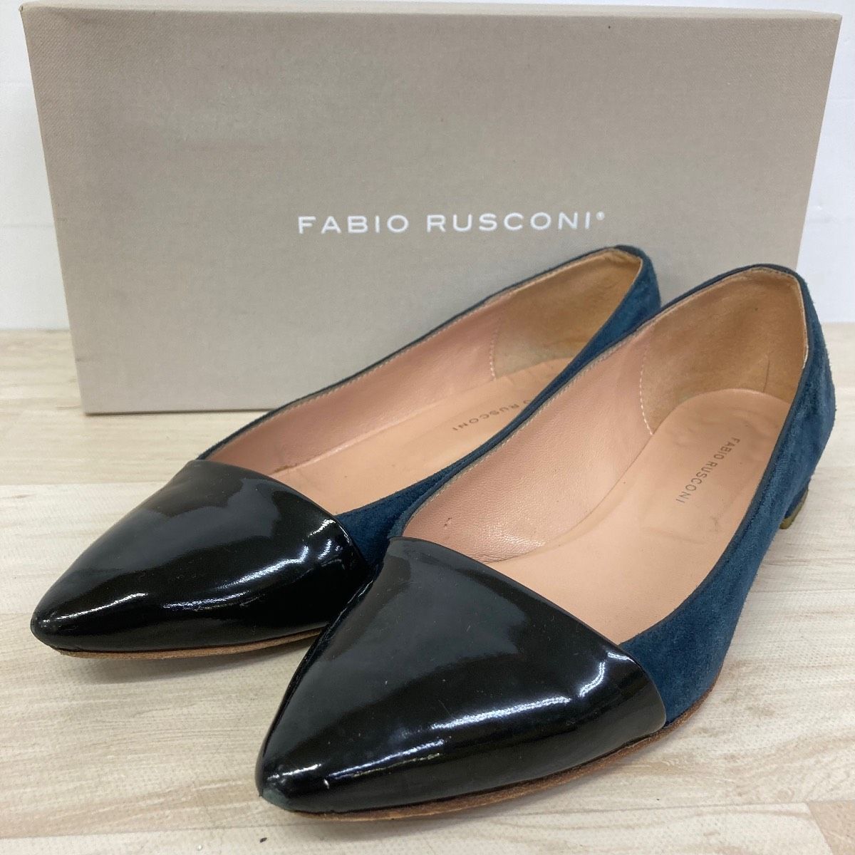 FABIO RUSCONI ファビオルスコーニ パンプス 37(24cm相当) ネイビー