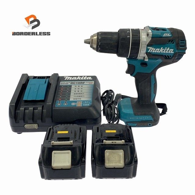 ☆中古品☆makita マキタ 18V 充電式震動ドライバドリル HP484DRGX バッテリ2個(6.0Ah) 充電器 ケース付 振動ドリルドライバー131371
