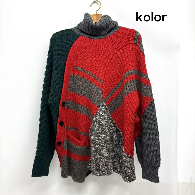カラー クレイジーパターンニット 19AW ボリューム ミックス ウール
