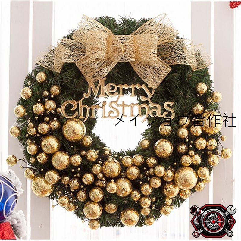 売れ筋クリスマス リース 30/40/50/60cm ゴールド/シルバー/レッド
