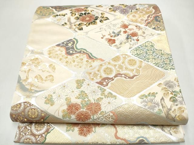 平和屋着物●六通柄袋帯　唐織　琳派　金銀糸　正絹　逸品　CABJ4948hy