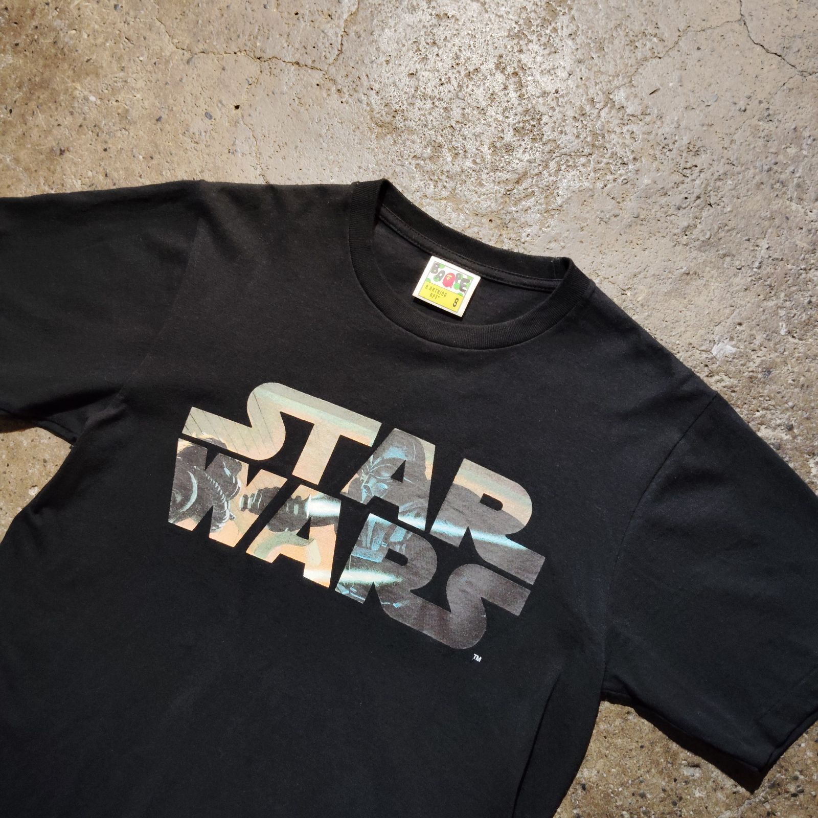 A BATHING APE × STARWARS プリント半袖Tシャツ S ブラック ダース