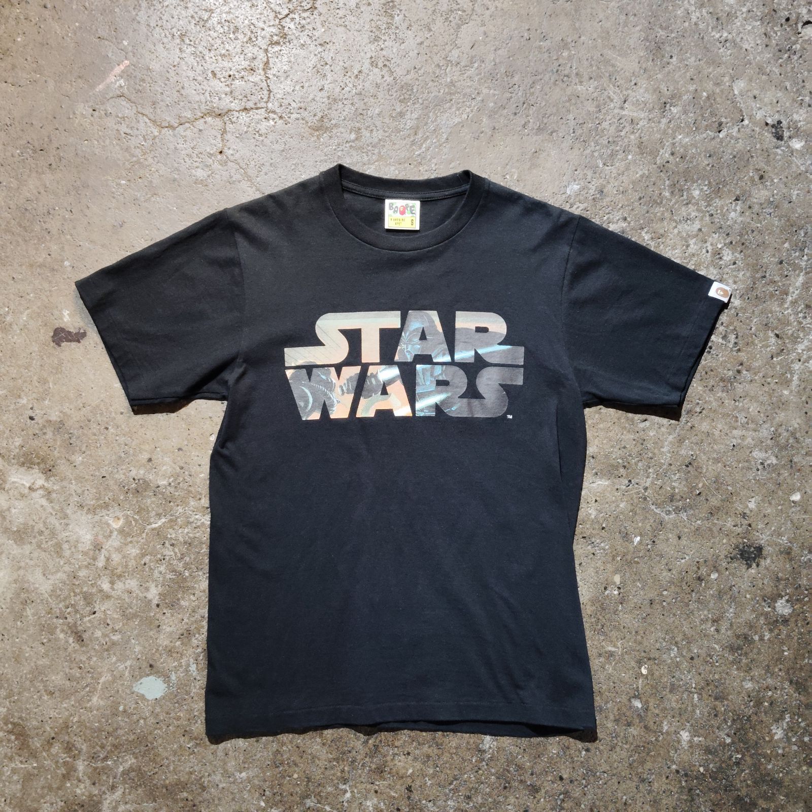 A BATHING APE × STARWARS プリント半袖Tシャツ S ブラック ダース