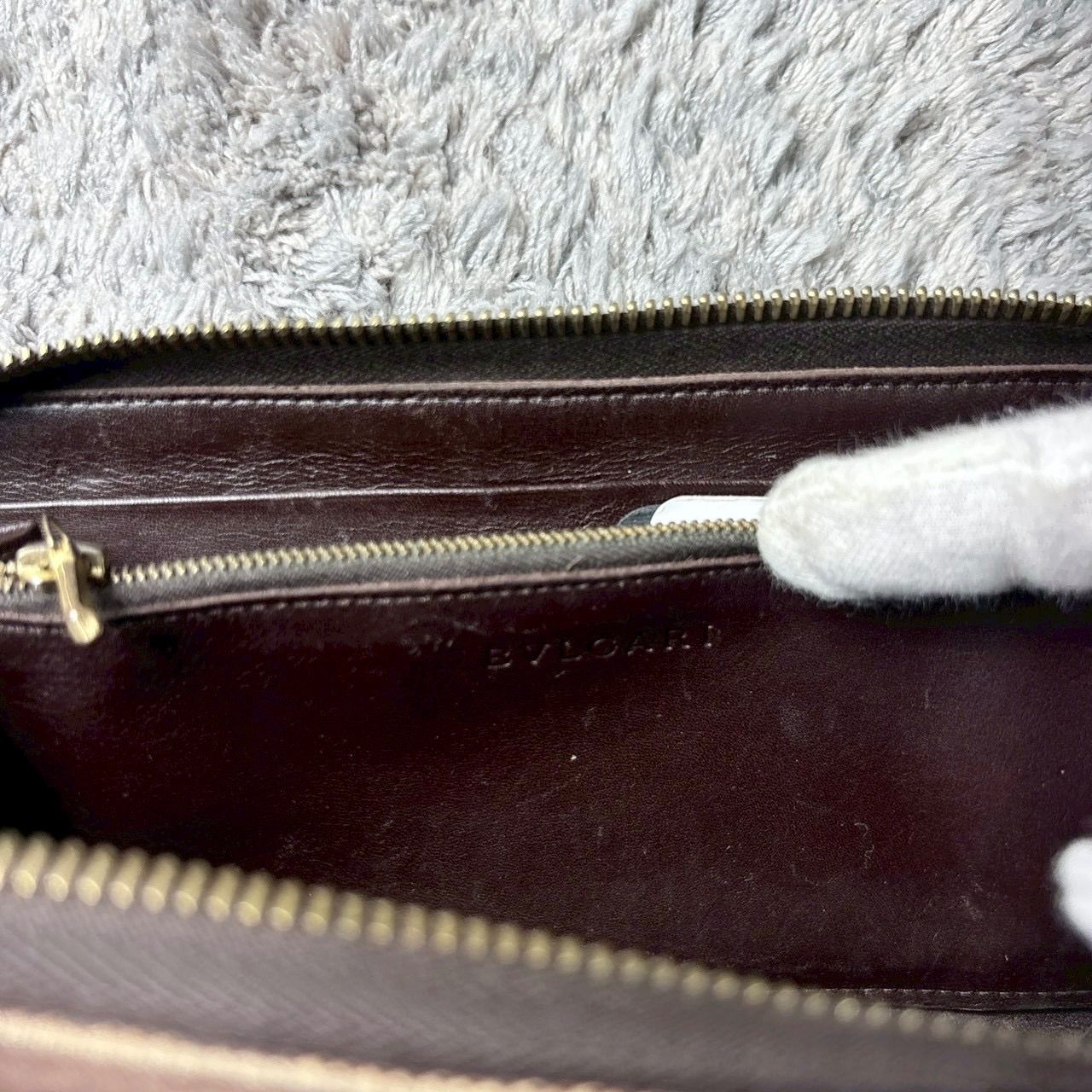 BVLGARI ブルガリ 長財布 ラウンドファスナー ロゴマニア ブラウン