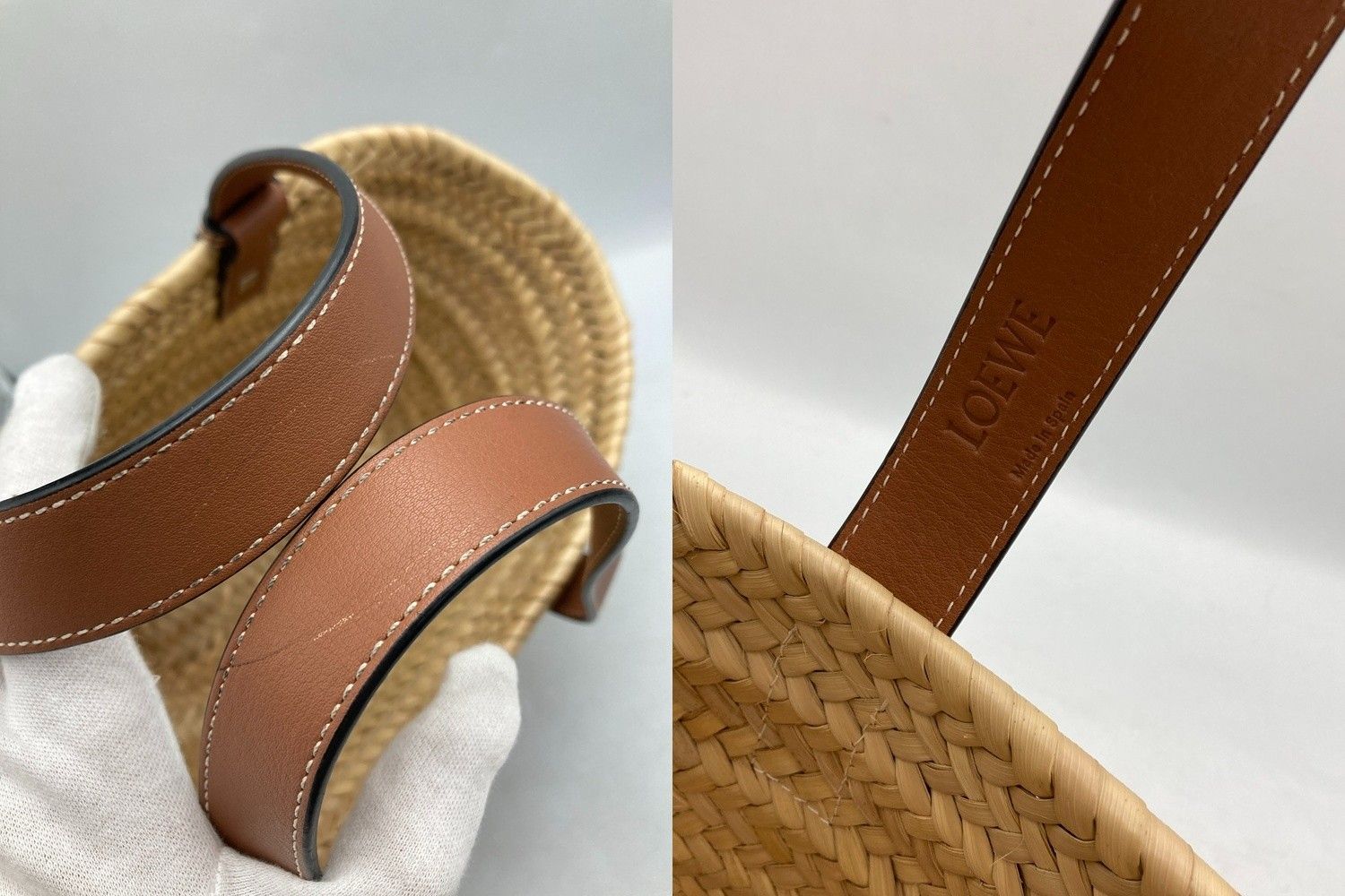 LOEWE ロエベ バスケットバッグ スモール(ヤシの葉&カーフ) 中古 D4