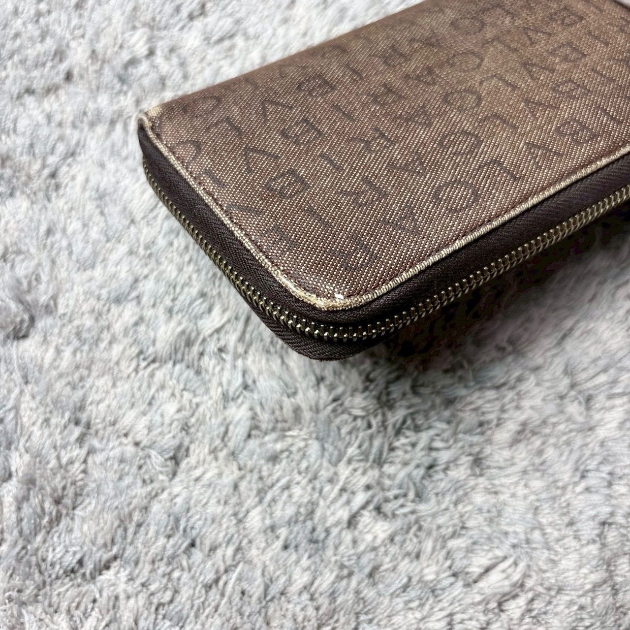 BVLGARI ブルガリ 長財布 ラウンドファスナー ロゴマニア ブラウン