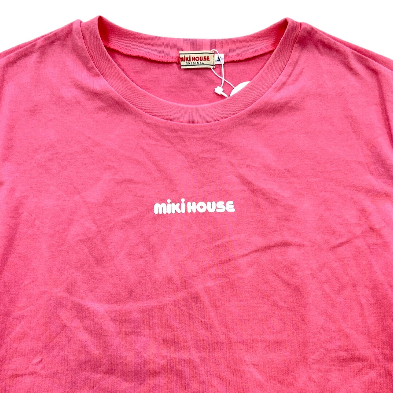 新品 未使用 タグ付き MIKI HOUSE ミキハウス ロゴプリント Tシャツ