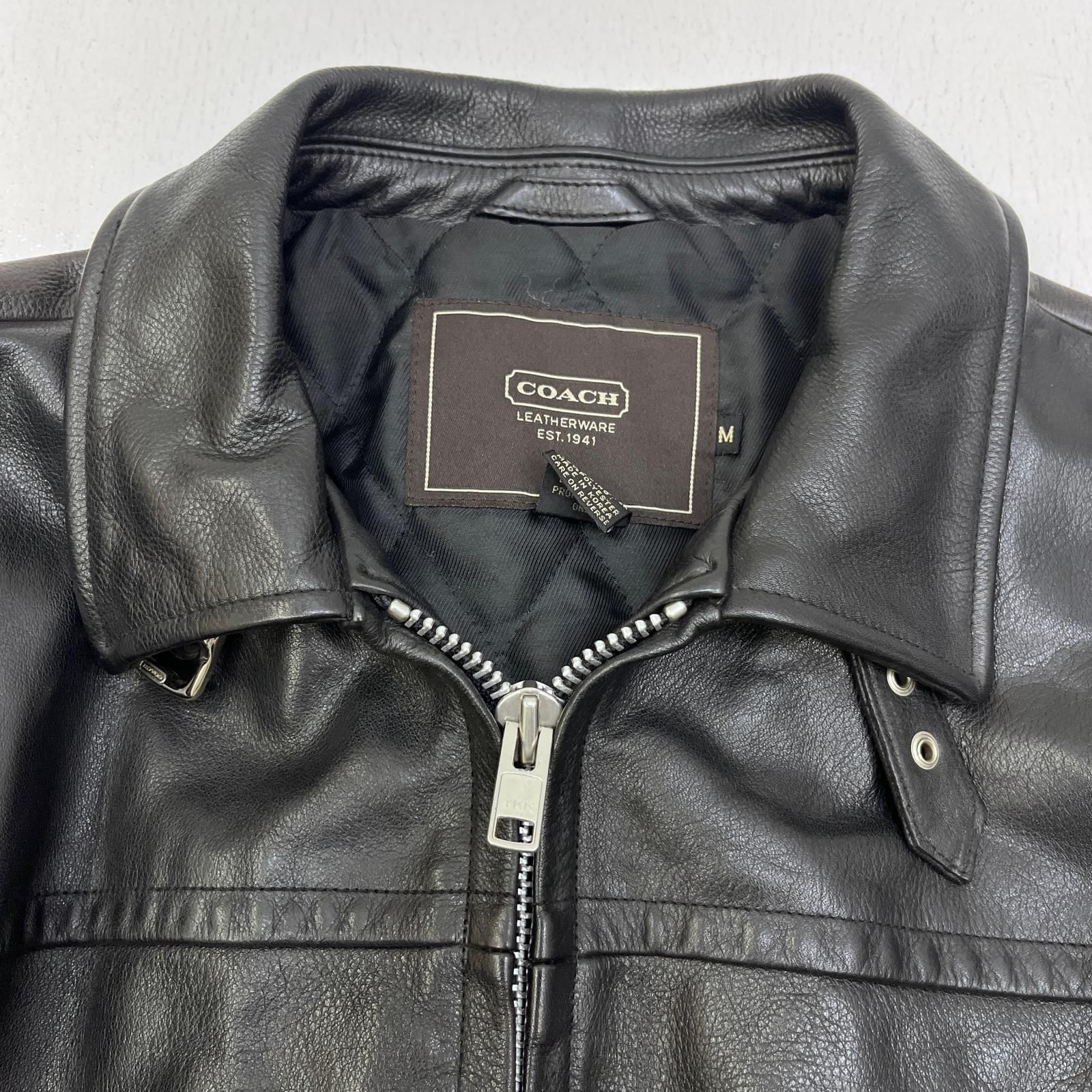 加古川店】 中古 COACH | コーチ ライダースジャケット ブラック