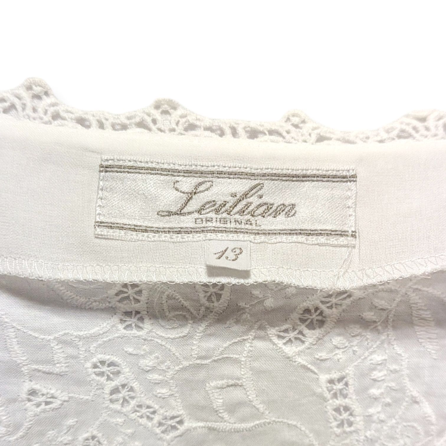 上品レース羽織✨ Leilian レリアン 総レースブラウス 綿100% ホワイト