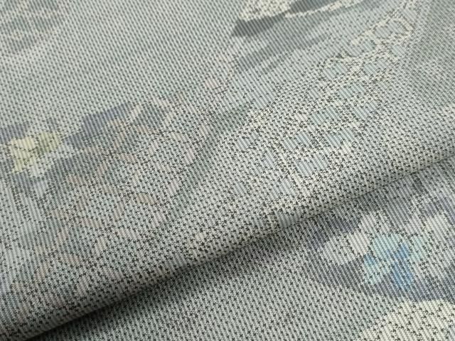 平和屋着物○本場大島紬 白大島 7マルキ 総絣 吉祥草花文 正絹 逸品