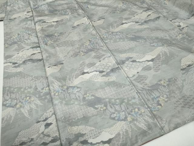 平和屋着物○本場大島紬 白大島 7マルキ 総絣 吉祥草花文 正絹 逸品