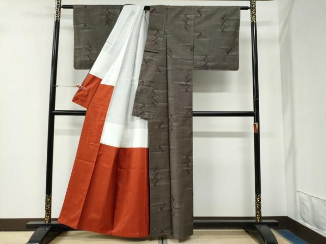 平和屋着物○都喜ヱ門 本場大島紬 7マルキ 泥染め おとめ心 藤絹織物