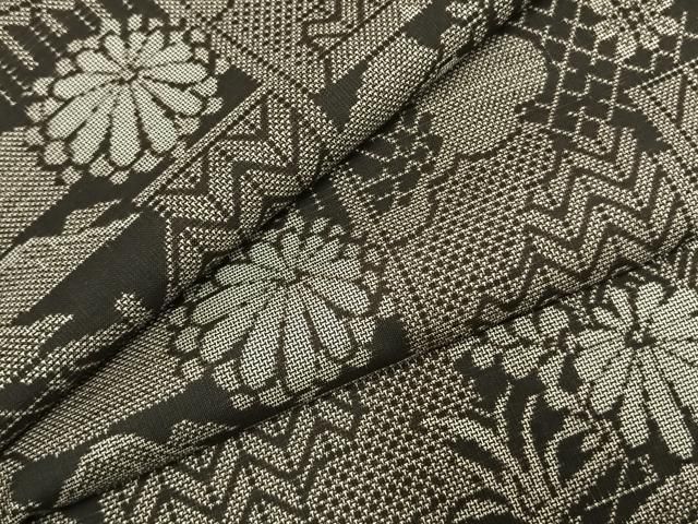 平和屋着物○本場大島紬 カタス9マルキ 風景花文 正絹 逸品 AABI9178fy