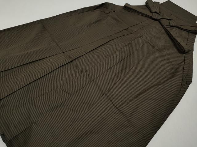 平和屋着物●男性　馬乗り袴　縞　正絹　逸品　CABH2590ut