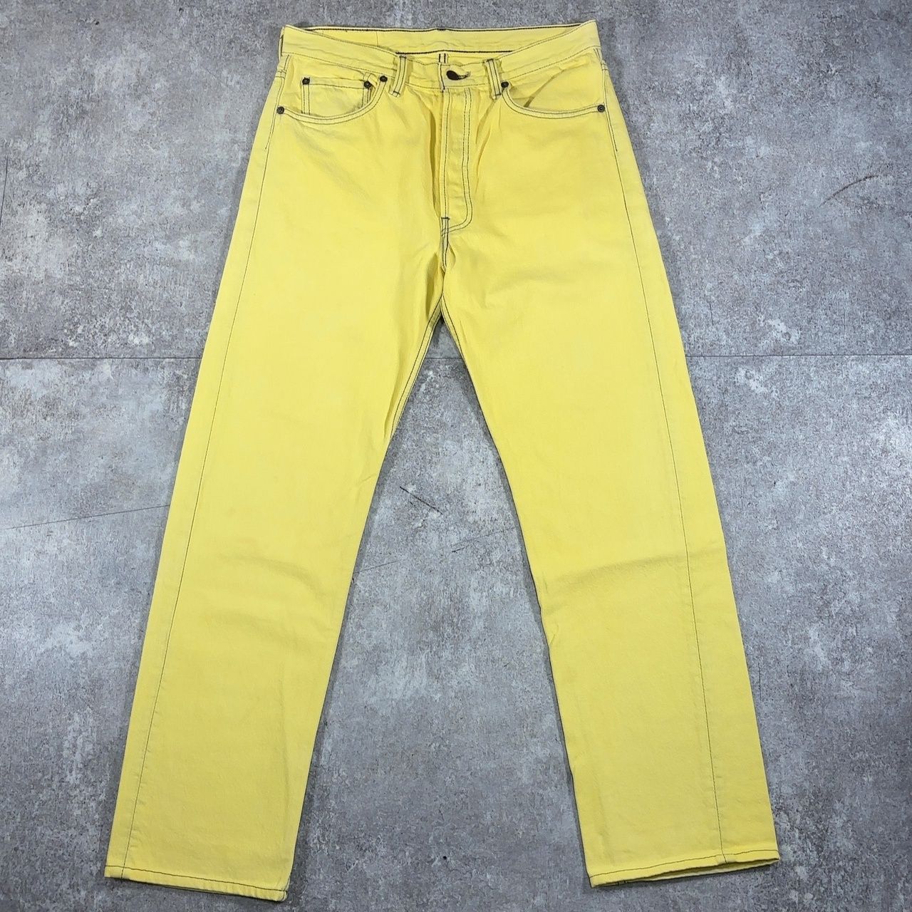 LEVI'S リーバイス 90’s デニムパンツ 501 カラーパンツ イエロー コットン アメリカ製 USA製 W33 vintage ヴィンテージ LEVI'S リーバイス 90's デニムパンツ 501 カラーパンツ イエロー