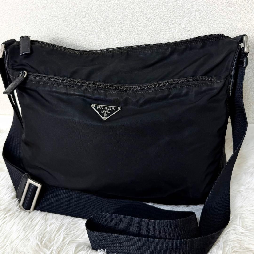 プラダ PRADA ショルダーバッグ ナイロン ブラック 黒 斜め掛け - メルカリ
