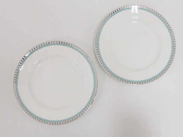 ティファニー TIFFANY & CO. プラチナブルー プレート 2枚セット ペア 19cm 皿 食器