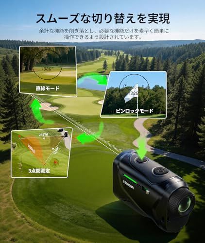 N◆EENOUR ゴルフレーザー距離計 K1/K2 超小型 最速0.02s測定 3点間距離 高透過レンズ 競技対応 ミニ 距離計測器 専用ケース付き e786fc00