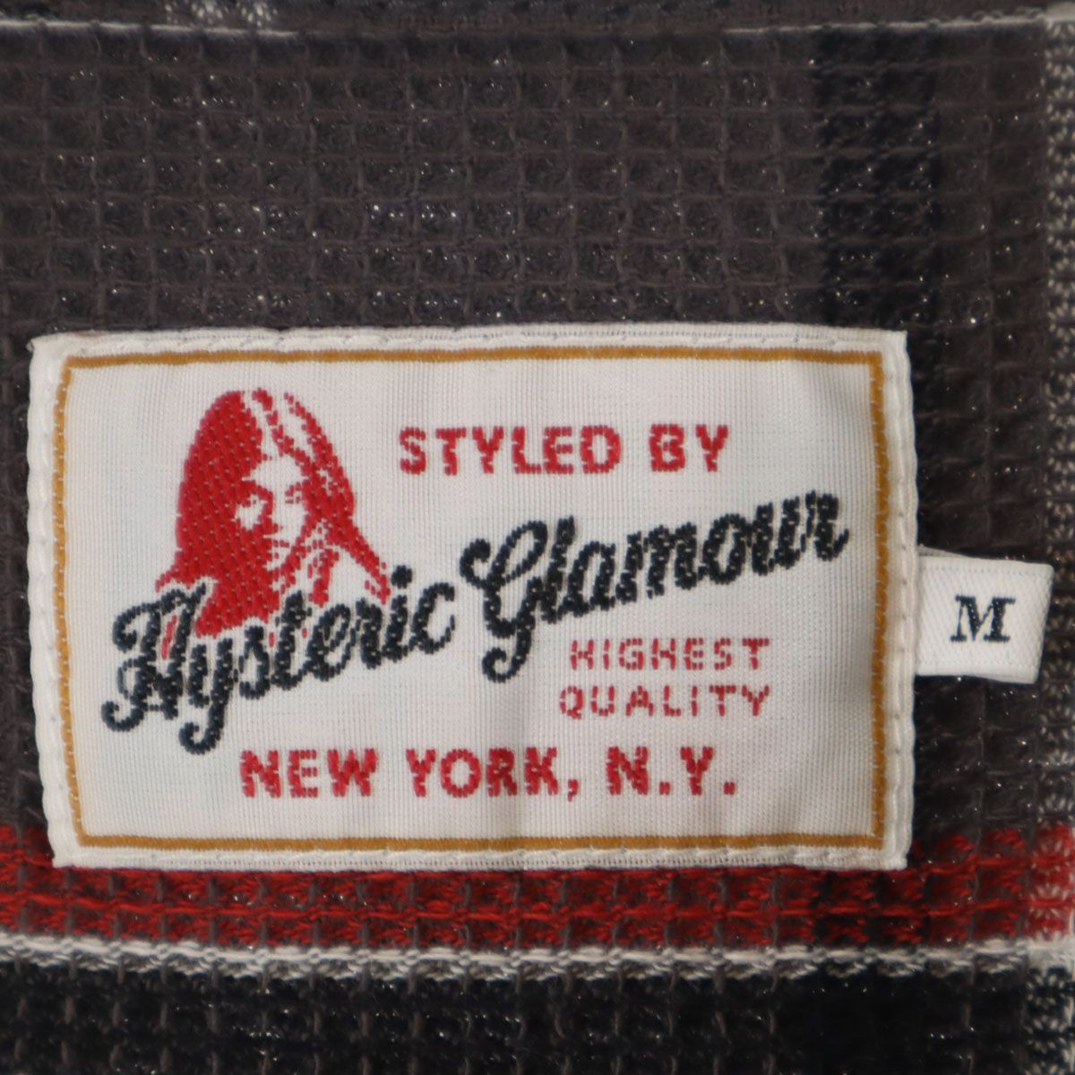 HYSTERIC GLAMOUR ヒステリックグラマー チェック柄 バック刺繍 半袖