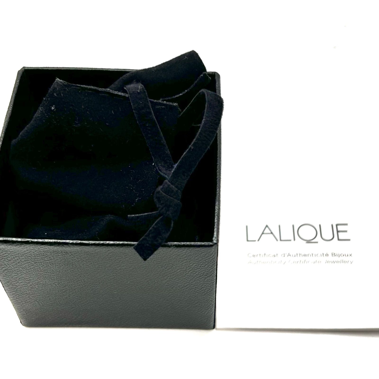 LALIQUE カボションリング 夜空の様に美しいグレー 11号 箱付き美品 未使用品 LALIQUE ラリック カボションリング パープル 11号 箱付き