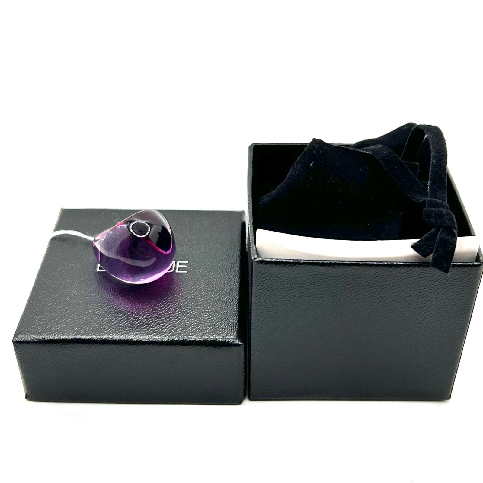 未使用品 LALIQUE ラリック カボションリング パープル 11号 箱付き