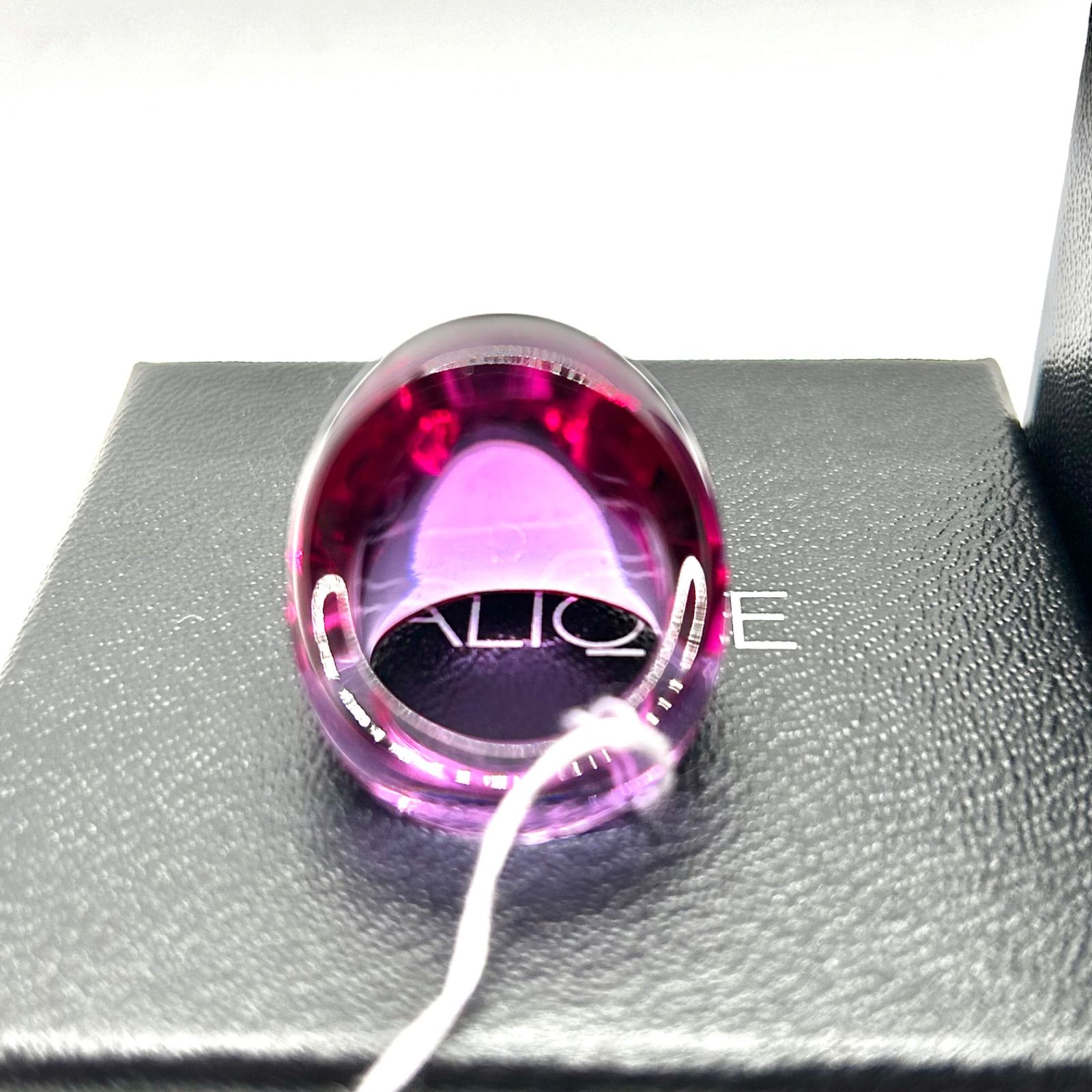 未使用品 LALIQUE ラリック カボションリング パープル 11号 箱付き