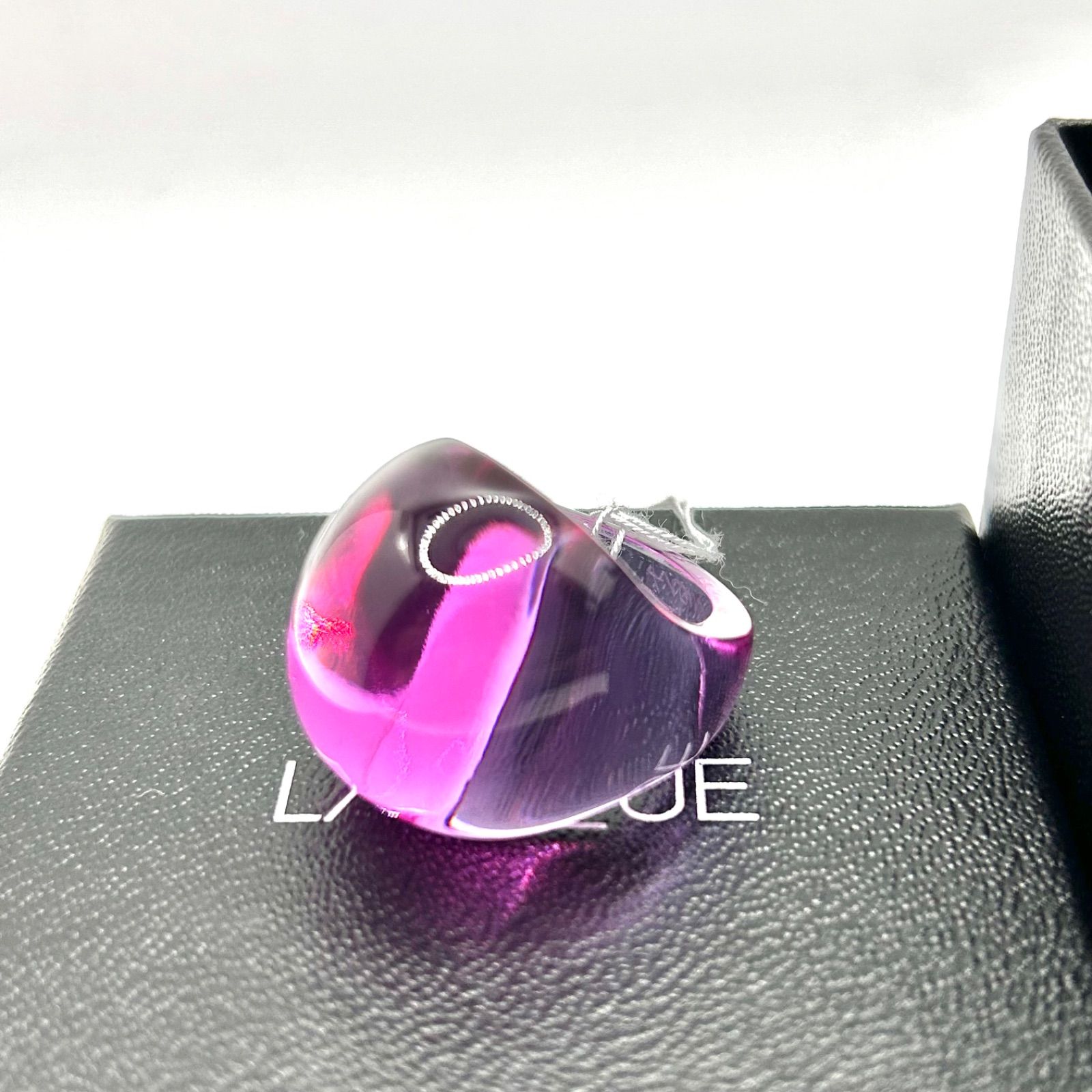 未使用品 LALIQUE ラリック カボションリング パープル 11号 箱付き