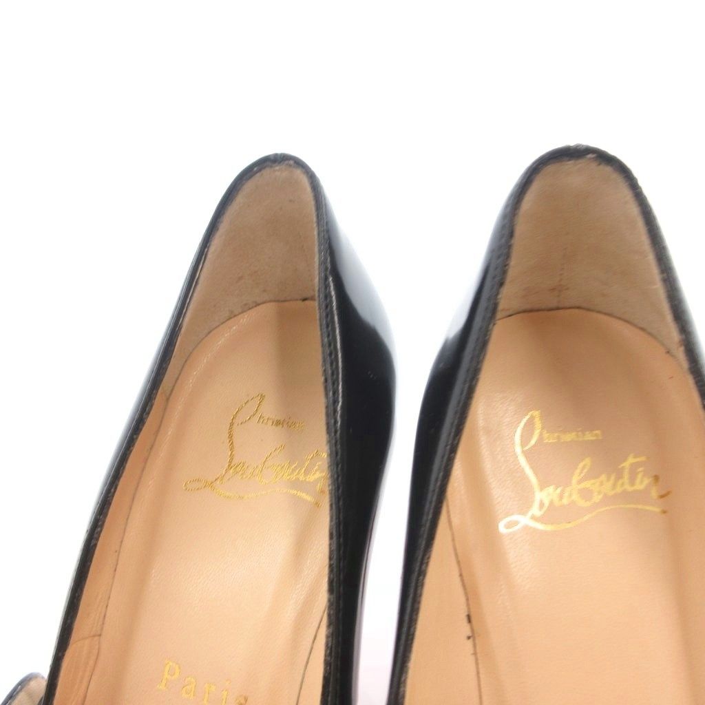 【美品】クリスチャンルブタン　アーモンドトゥ　アンクルストラップパンプス　黒38 クリスチャンルブタン Christian louboutin パンプス ハイヒール