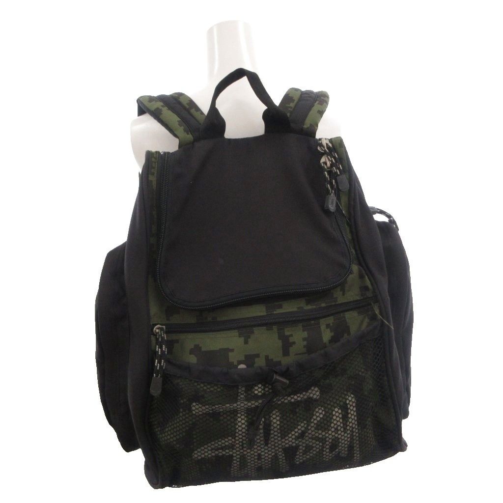 Stussy 迷彩 バックパック ステューシー STUSSY リュックサック バックパック カモフラ 迷彩柄 黒