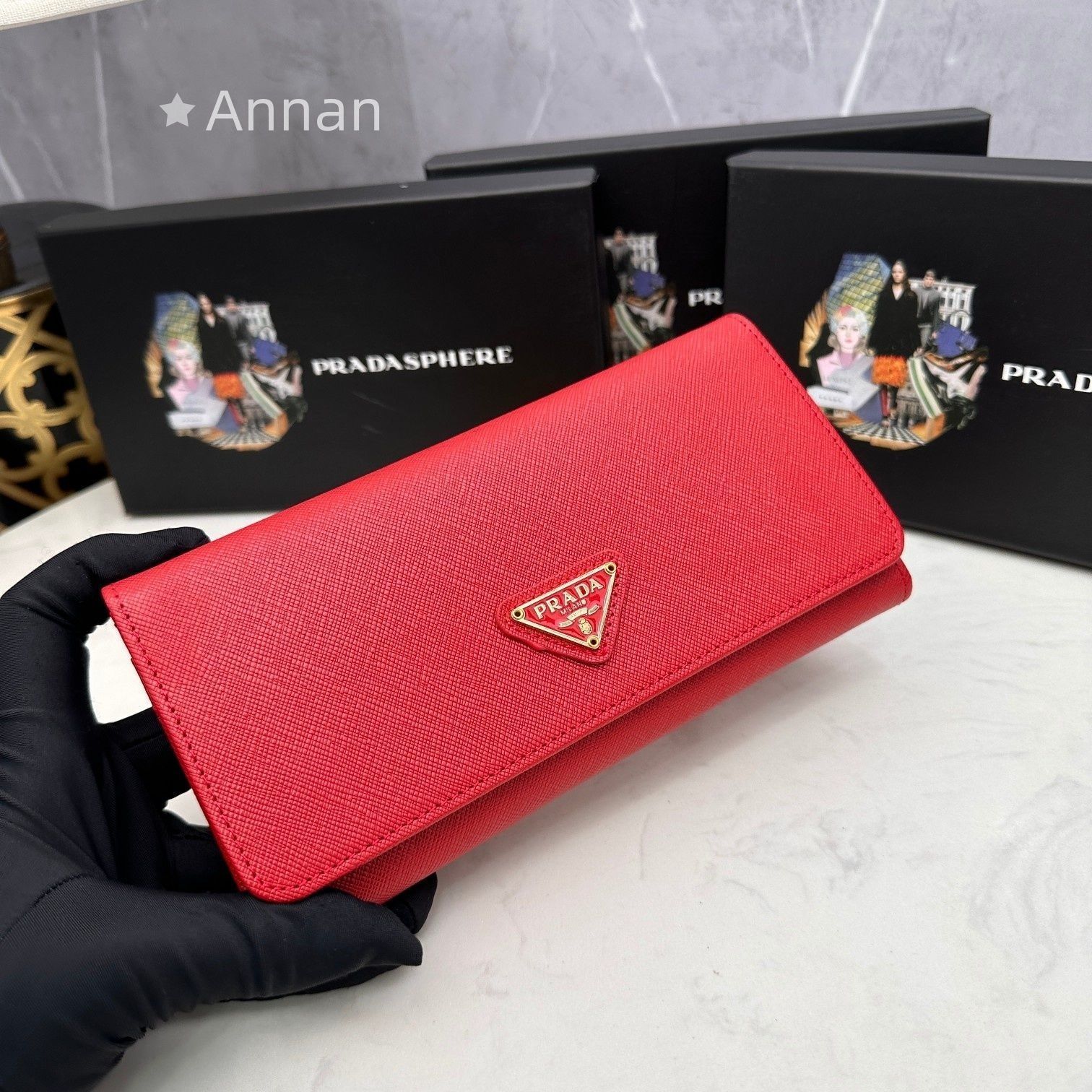 美品☆極美品 PRADA プラダ 長財布 さいふ ウォレット 長財布 小銭入れ 