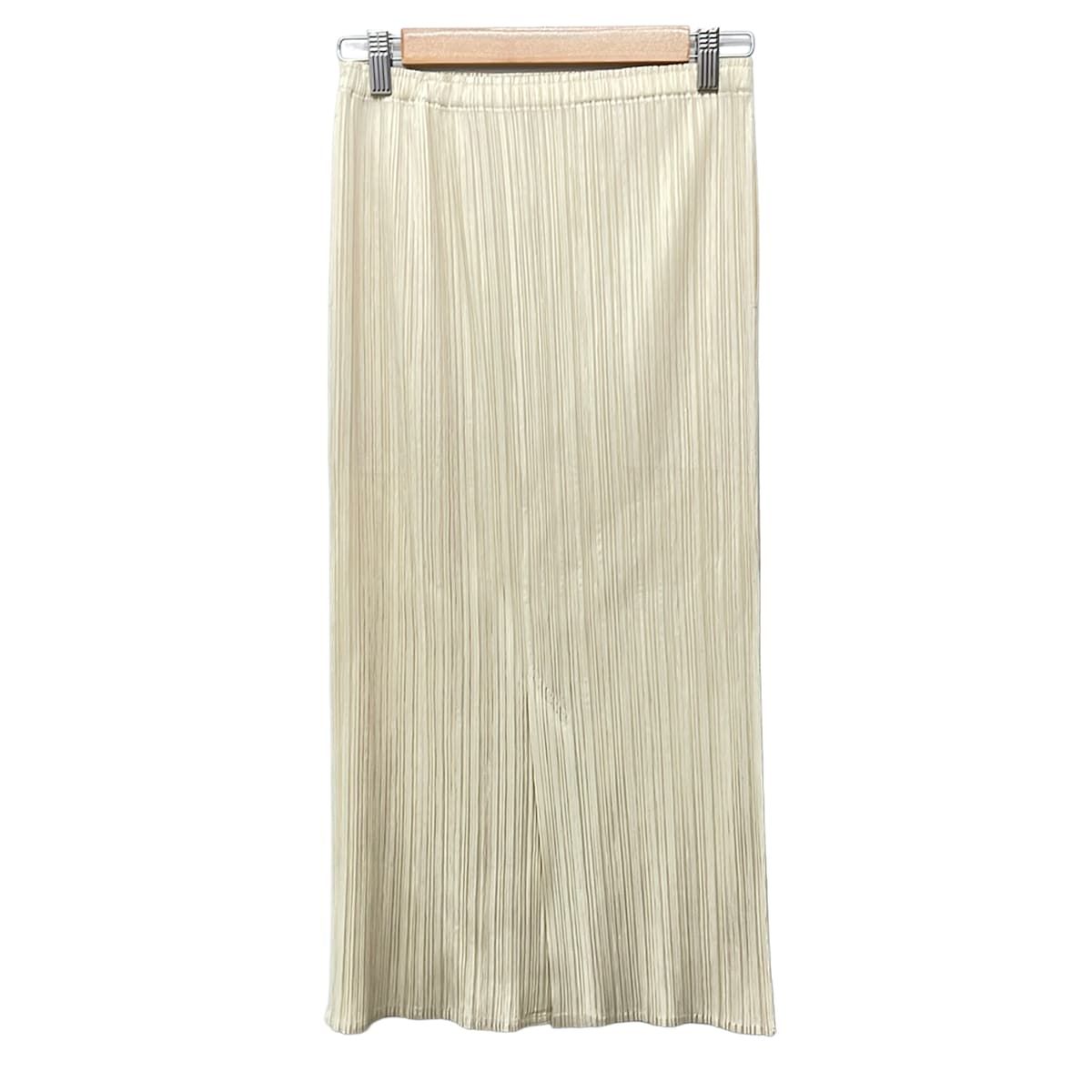 美品✨PLEATS PLEASE プリーツ　ロングスカート　ベージュ　Lサイズ PLEATS PLEASE(プリーツプリーズ) ロングスカート サイズ3 L