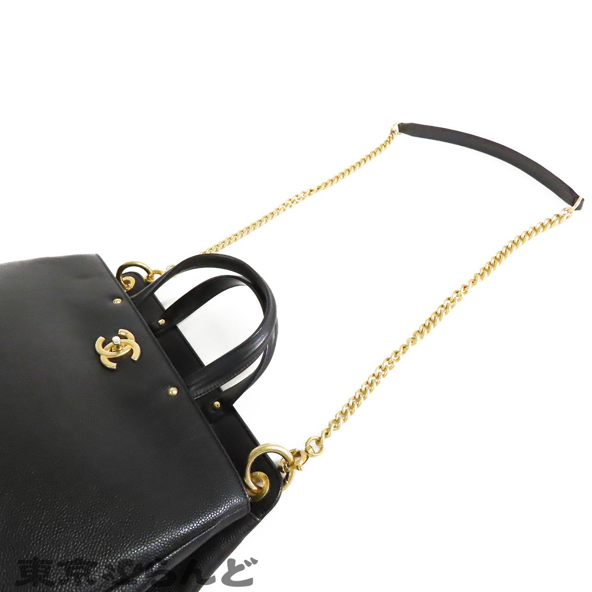 シャネル CHANEL ココマーク ハンドバッグ ブラック 黒 ゴールド金具