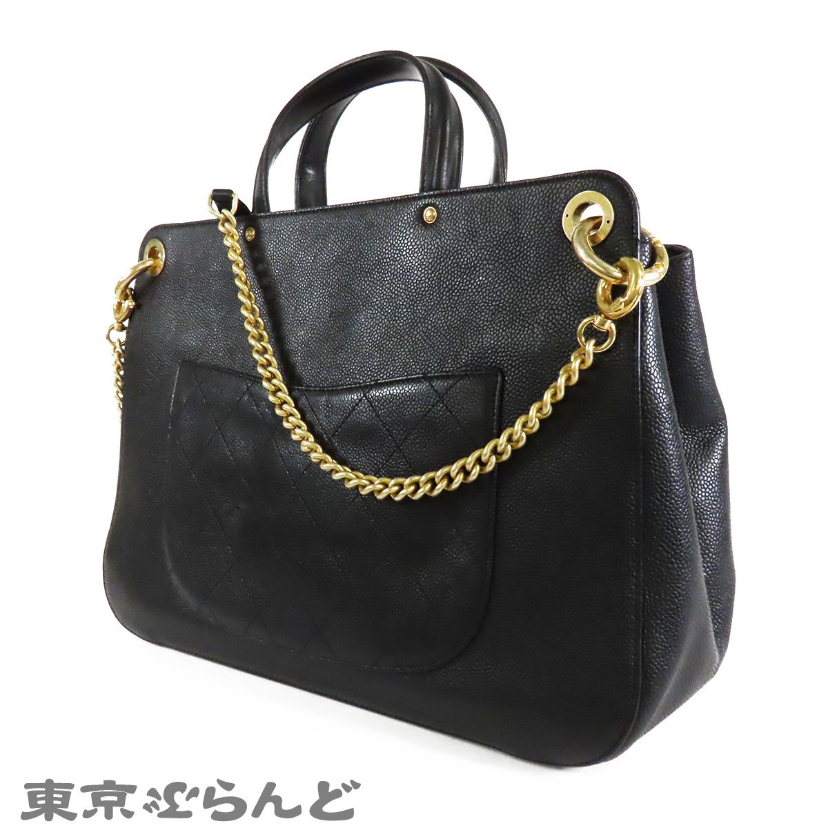 シャネル CHANEL ココマーク ハンドバッグ ブラック 黒 ゴールド金具