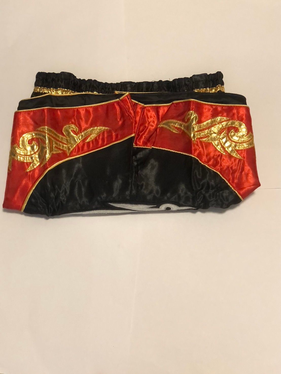 THAI BOXING ムエタイパンツ 赤 黒 ゴールド XL キックボクシング