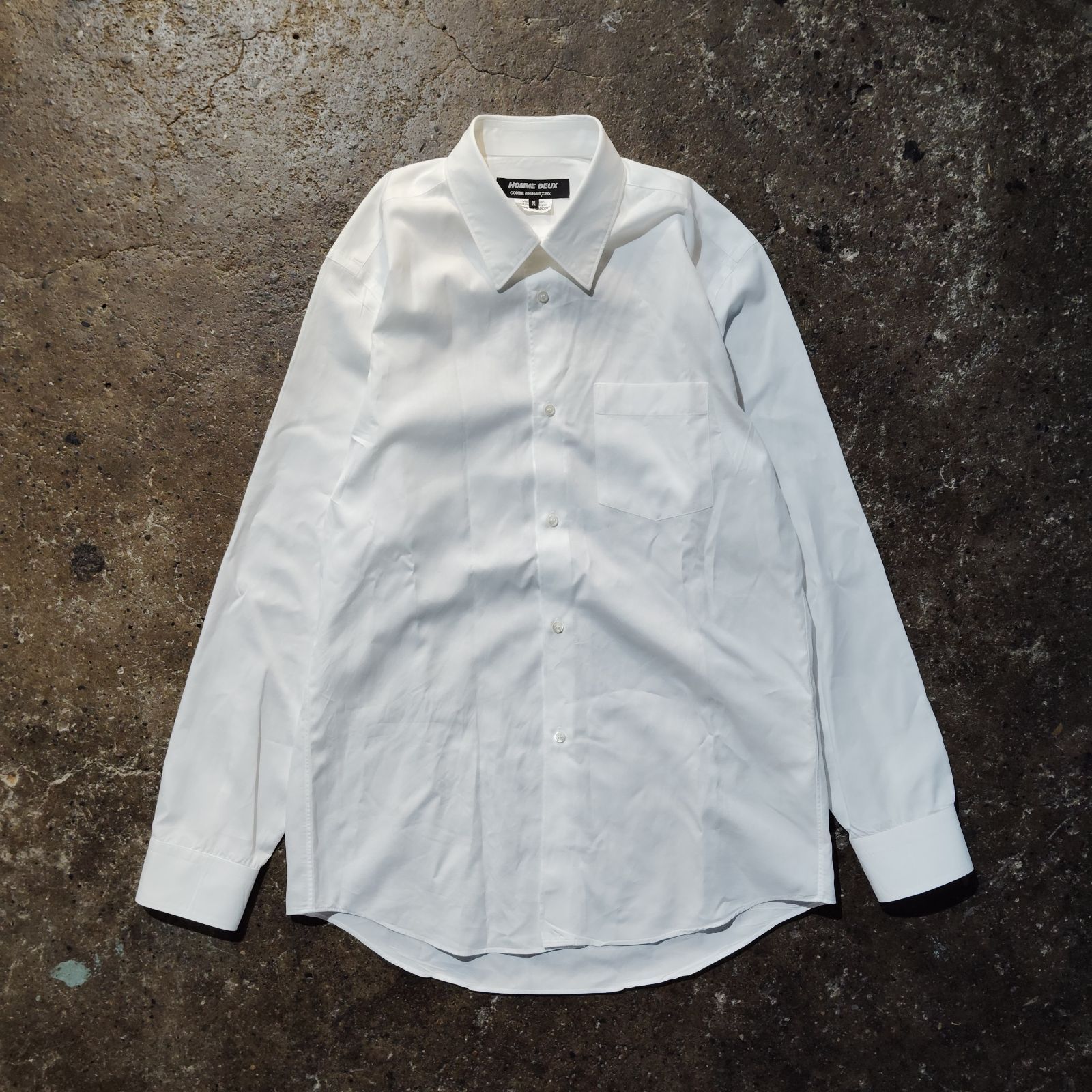 COMME des GARCONS HOMME DEUX AD2023 長袖白シャツ 定番 無地 M