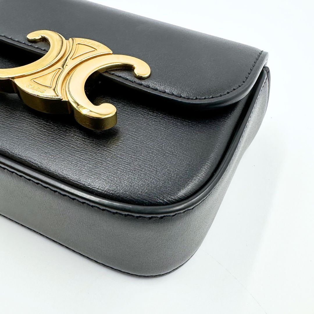 美品】Celineトリオンフ ミニ クロード レザー ショルダーバッグ