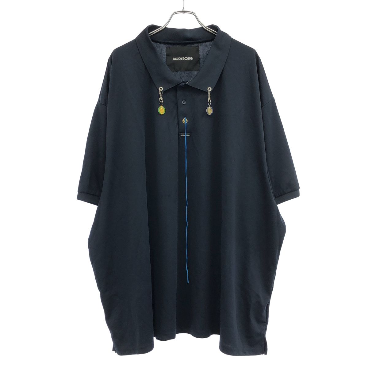 bodysong. ボディソング 22SS SPORTS オーバーサイズポリエステルポロシャツ  ネイビー ー bodysong. ボディソング 22SS SPORTS オーバーサイズポリエステル