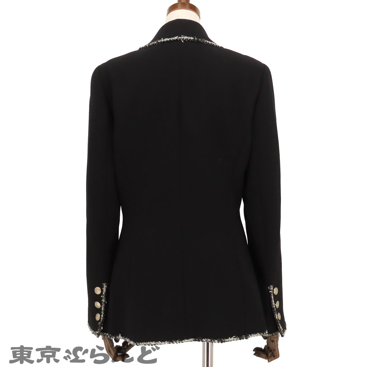 CHANEL ジャケット シャネル アンディーズブレザー P24952 V12963 黒 ウール シルク