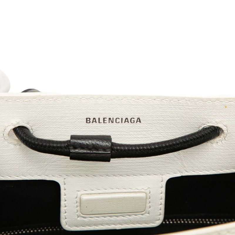 BALENCIAGA ショルダーバッグ ホワイト/ブラック バレンシアガ ショッピング トートXXS ハンドバッグ ショルダーバッグ