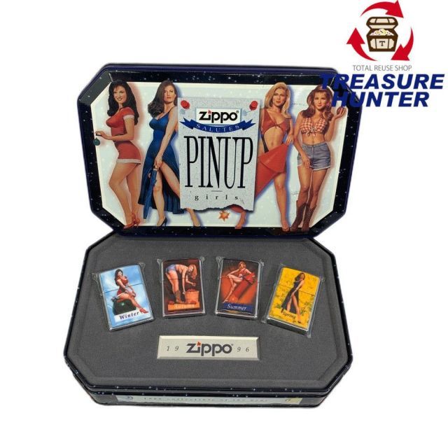 ZIPPO ジッポー　ピンナップガールズ　4個セット　専用缶ケース＆冊子付き　1996年　SALUTES PINUP GIRLS FOUR SEASONS 【101051726001】