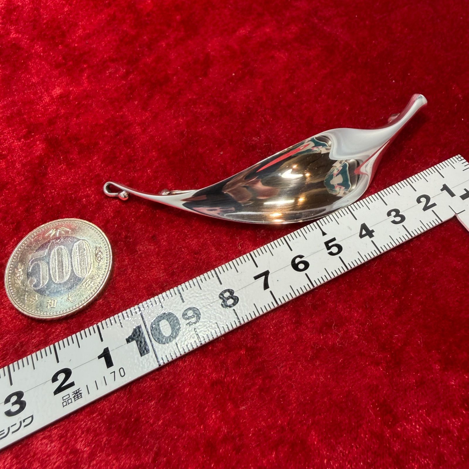 美品ジョージジェンセン プリュム羽　リーフ　ブローチ 391 TORUN 美品 ブローチ リーフデザイン TORUN ♯391 26.6g ジョージジェンセン