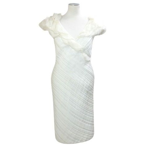 タダシショージ TADASHI SHOJI ワンピース ひざ丈 ノースリーブ フリル