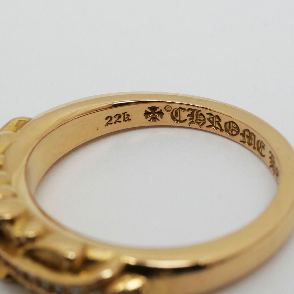 名東】クロムハーツ ベイビークラシック フローラルクロス リング 22K