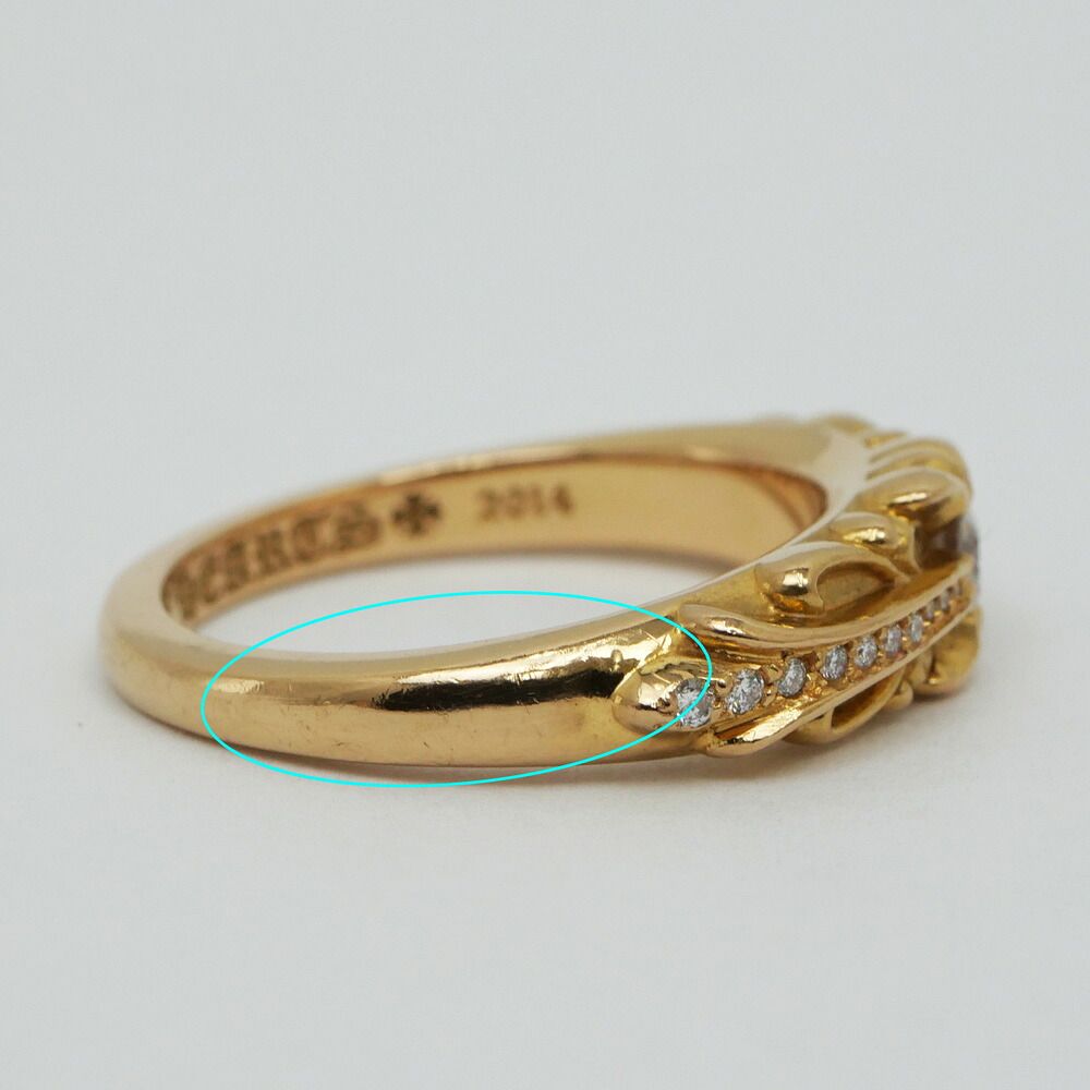名東】クロムハーツ ベイビークラシック フローラルクロス リング 22K